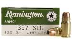 .357 SIG производства кампании Remington 125 gr JHP