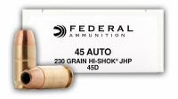 .45 ACP 230gr hi-shock JHP Federal